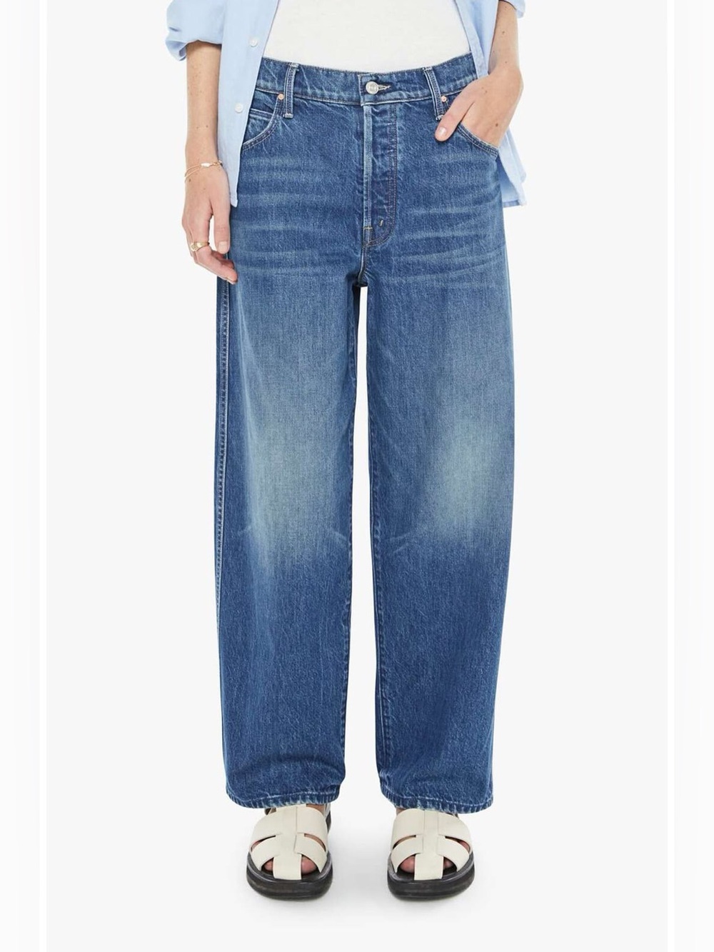 MOTHER The Delinquent Ankle Wide Leg Jeans Size 25